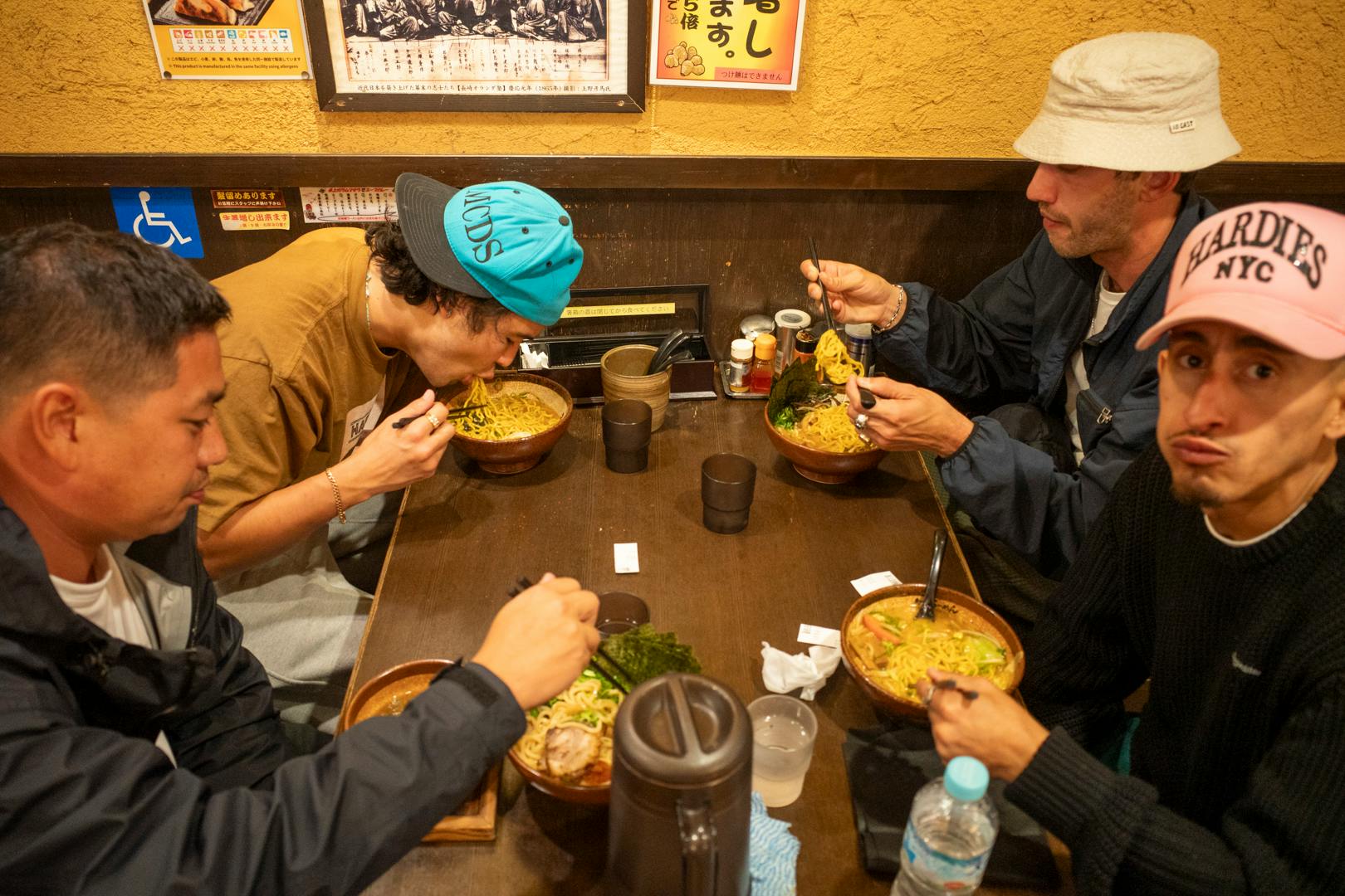 Kassy, Nico, Marcello, Jonathan at Japanese Udon noodles.