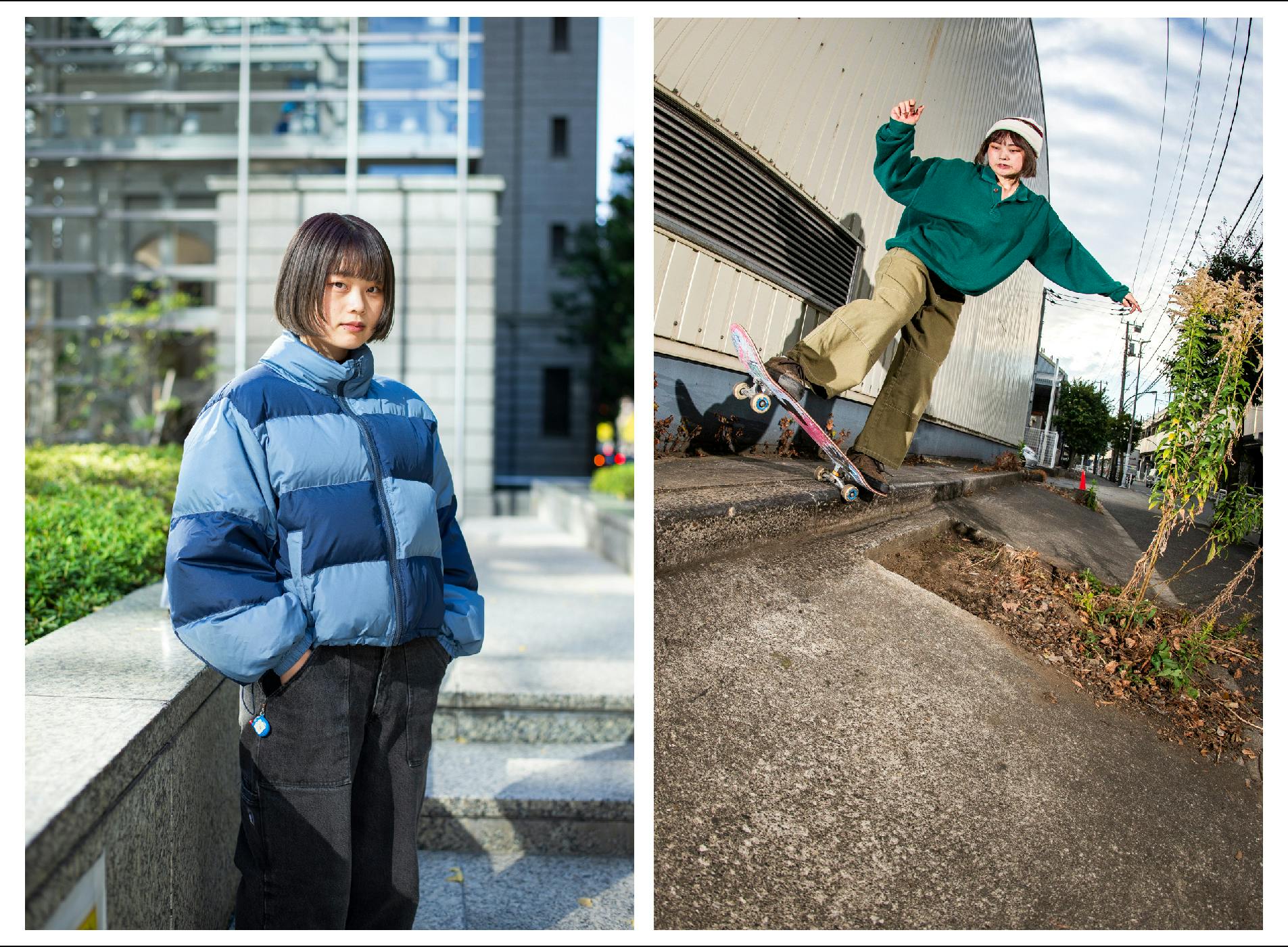 right: slappy backside 5-0, Tokyo