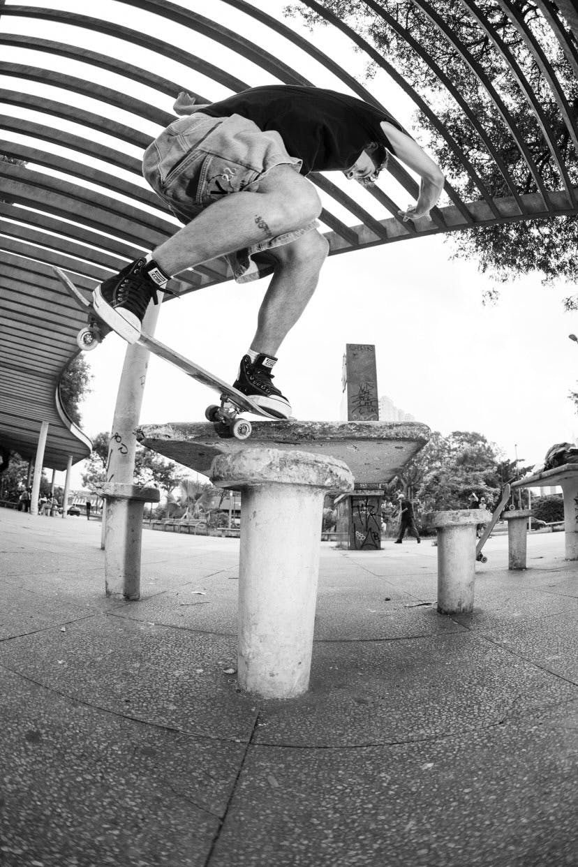 Backside 180 nosepick grind