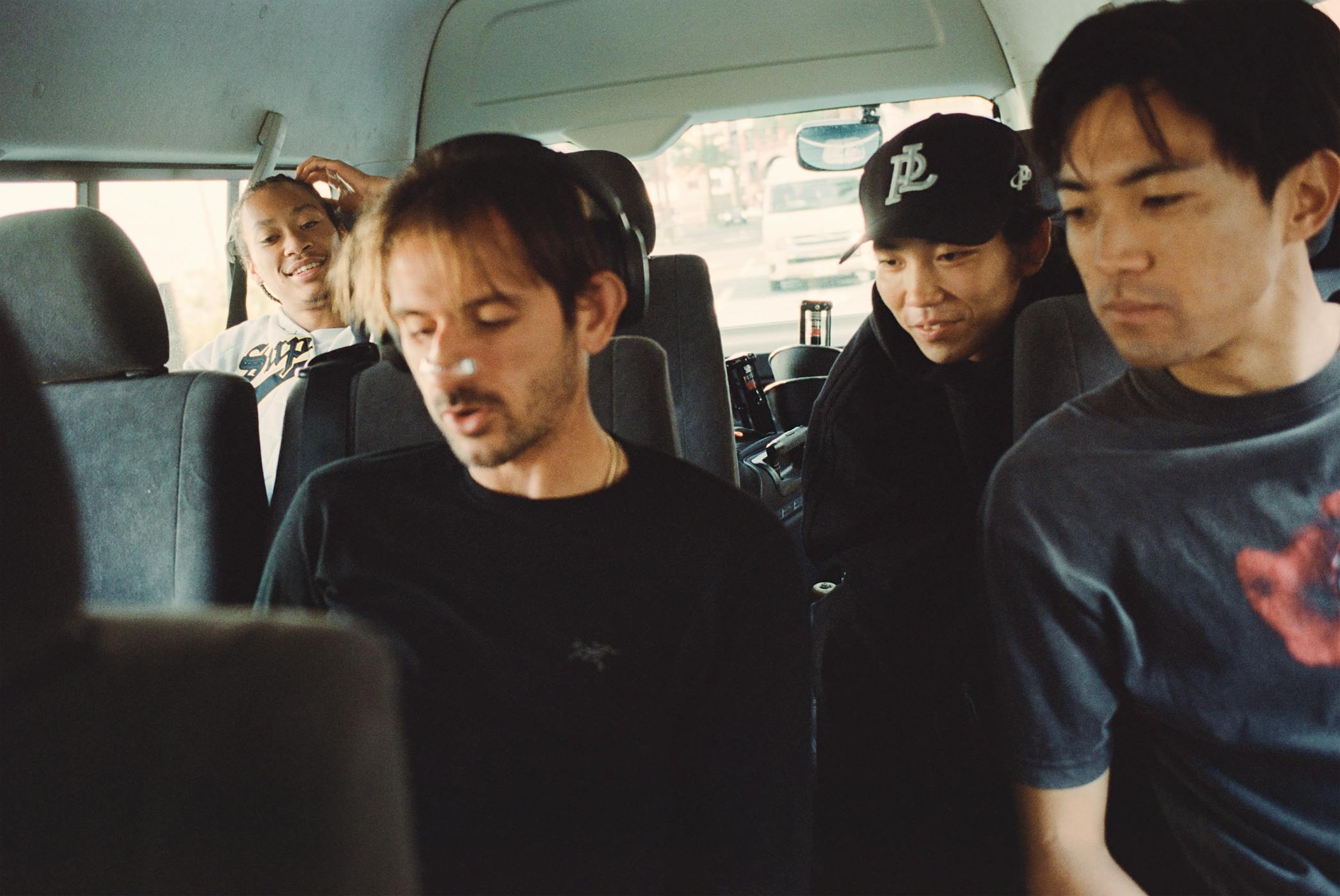 Nikolai Piombo, Shin Sanbongi, Lil Dre, Kai KishiKai in the van.